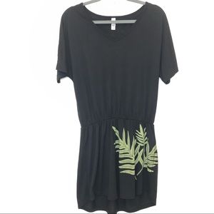 Puahina Dress Laua’e Fern Print Bella Black Medium